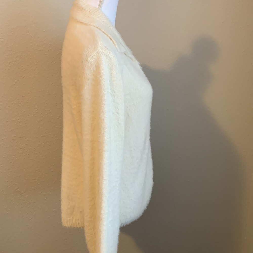 NWOT Wild Fable Cream Button Front Collar Sweater - Picture 3 of 8